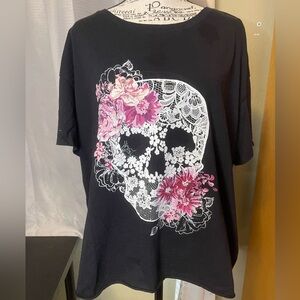 Fifth Sun Black Skull Graphic Tee 2X